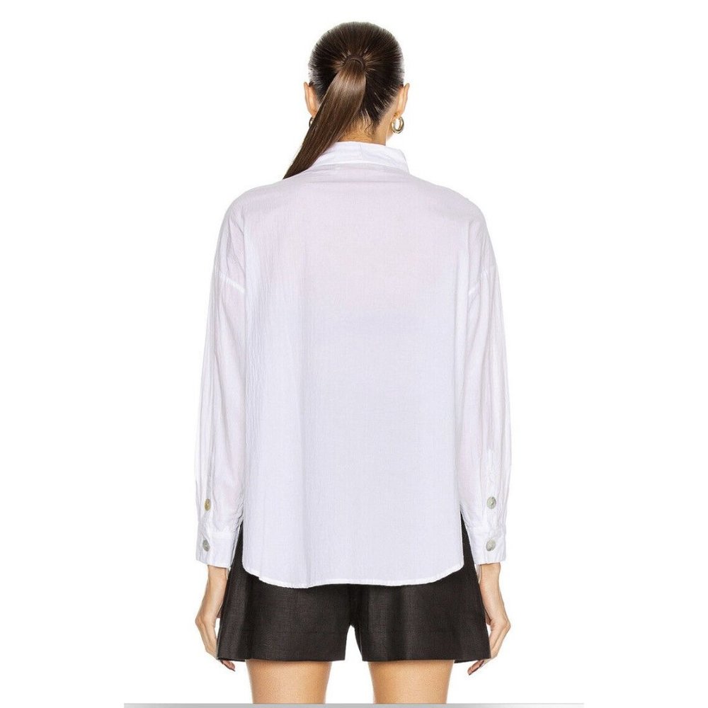 Natalie Martin Lion Shirt White Cotton Semi Sheer - Picture 4 of 6